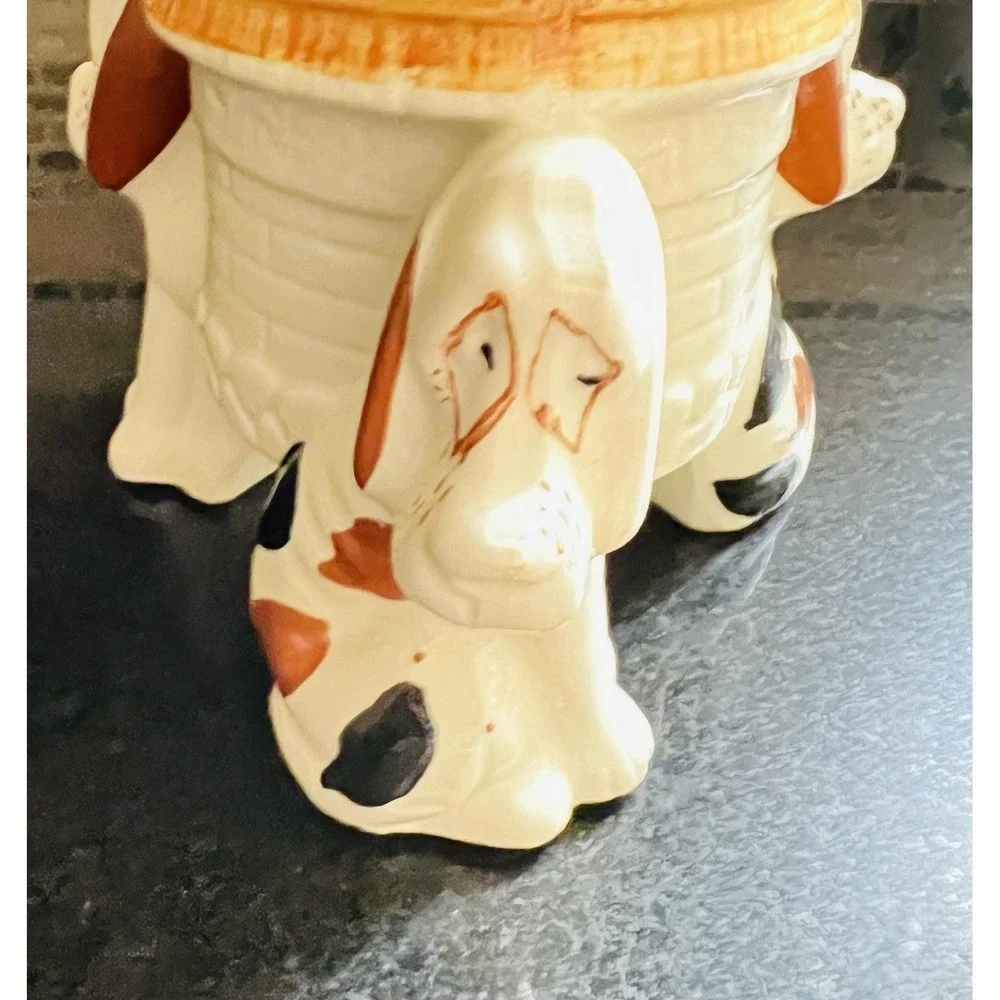 Vintage Hound Dog Planter‎ Collectible Glazed Cartoony Plant Pot Dog Lover